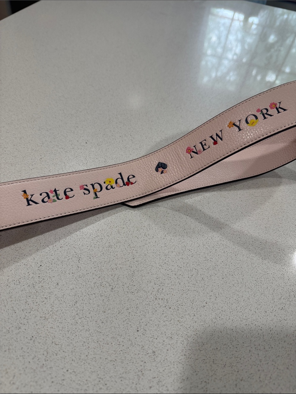 kate spade Blush Pink Floral Logo Leather Strap with Gold Hardware - Picture 2 of 4